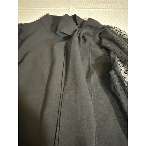 Vince Camuto Women's Mesh Dot Sleeve Shift Dress Black Size 6 VC1M0271 Party - Picture 2 of 12